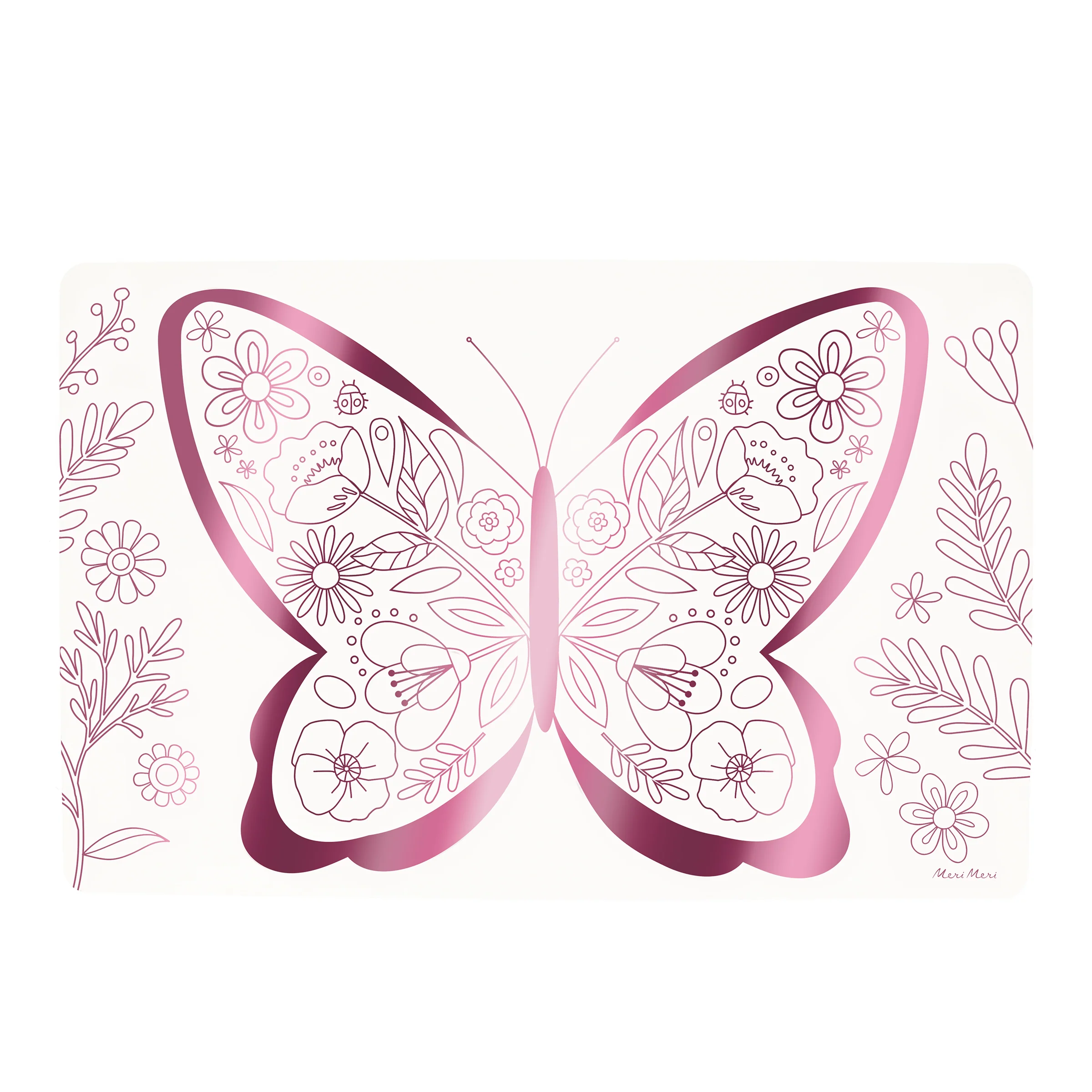 Butterflies & Flowers Colouring Placemats (x 8) - Image 3