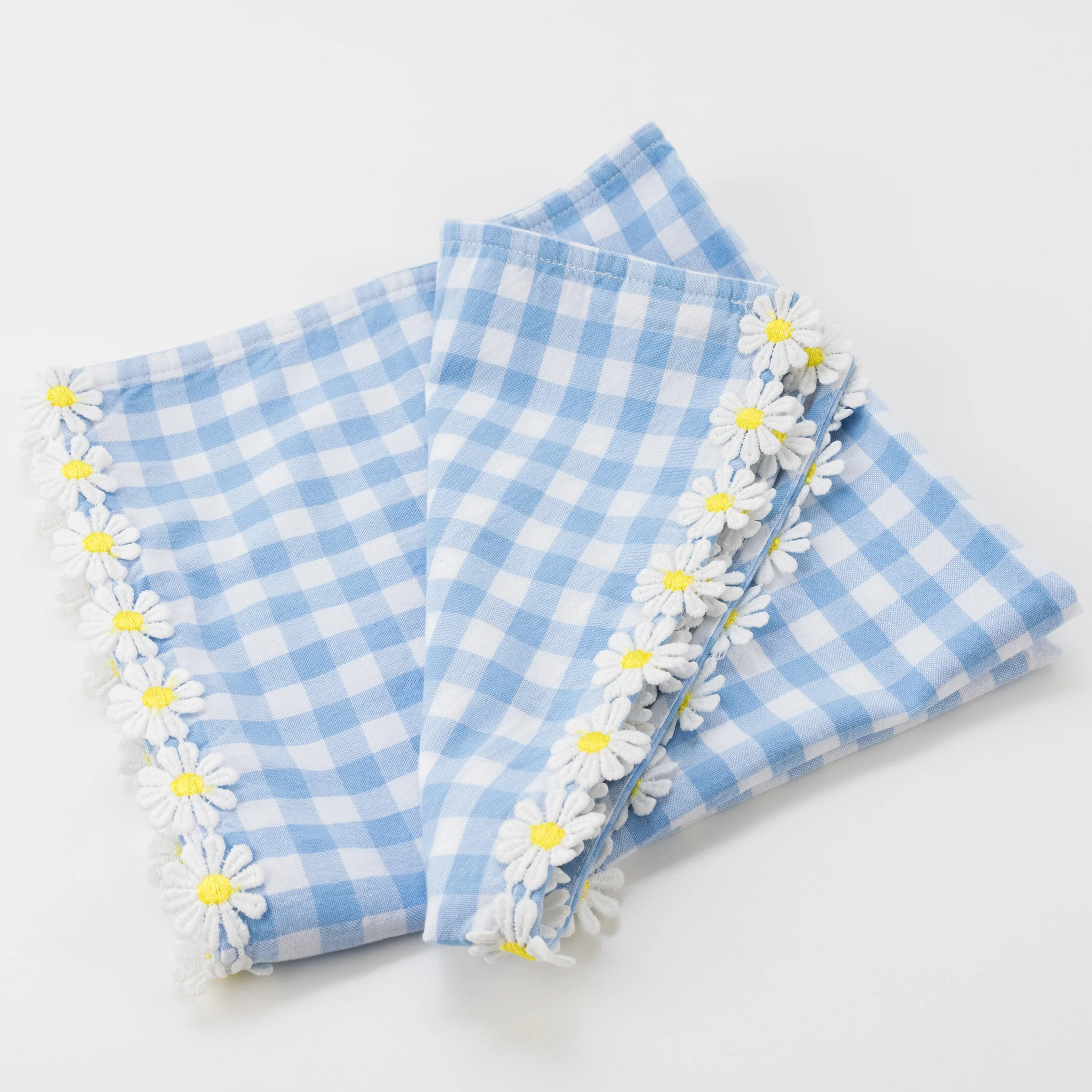 Daisy Edge Gingham Fabric Napkins (x 4) - Image 3
