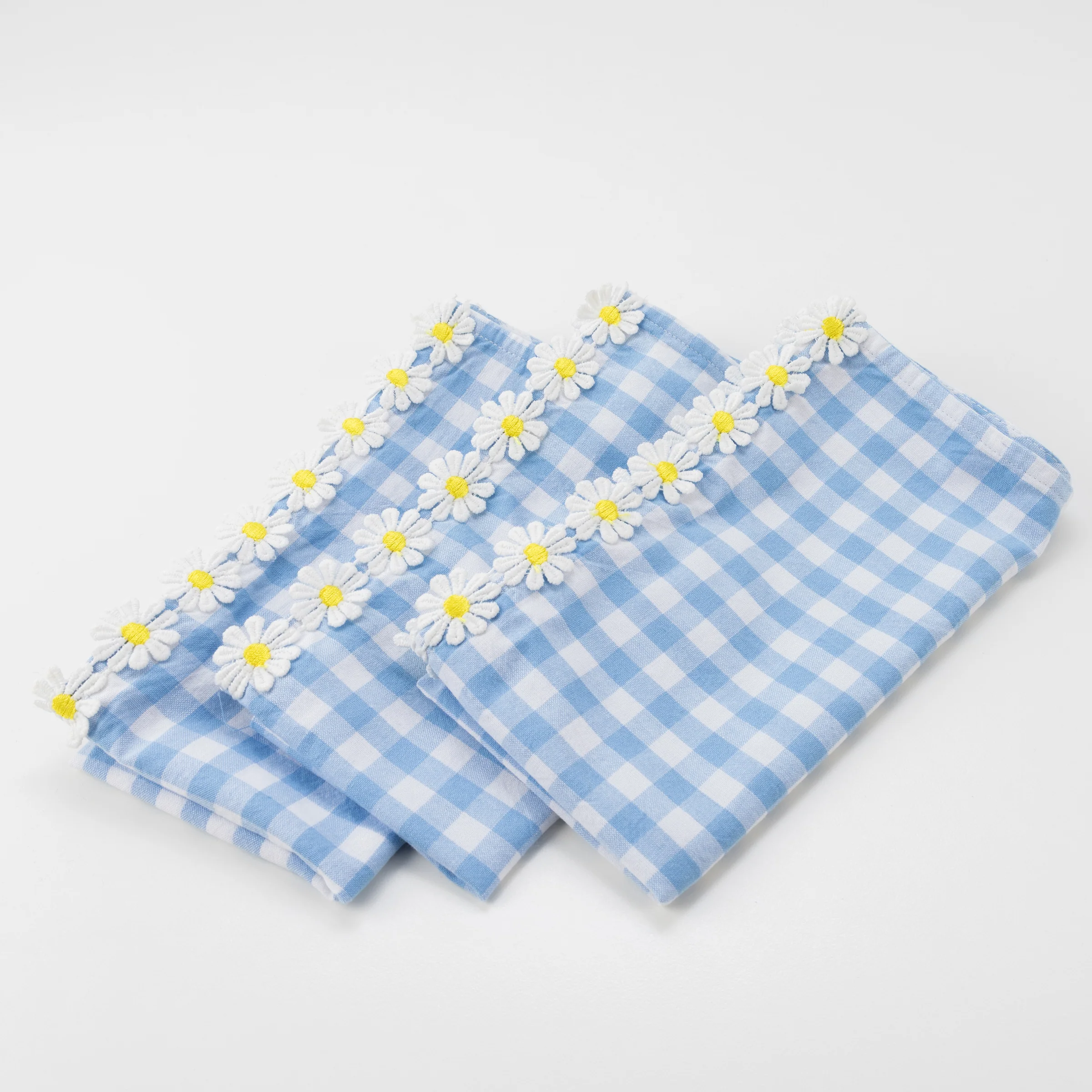 Daisy Edge Gingham Fabric Napkins (x 4) - Image 5