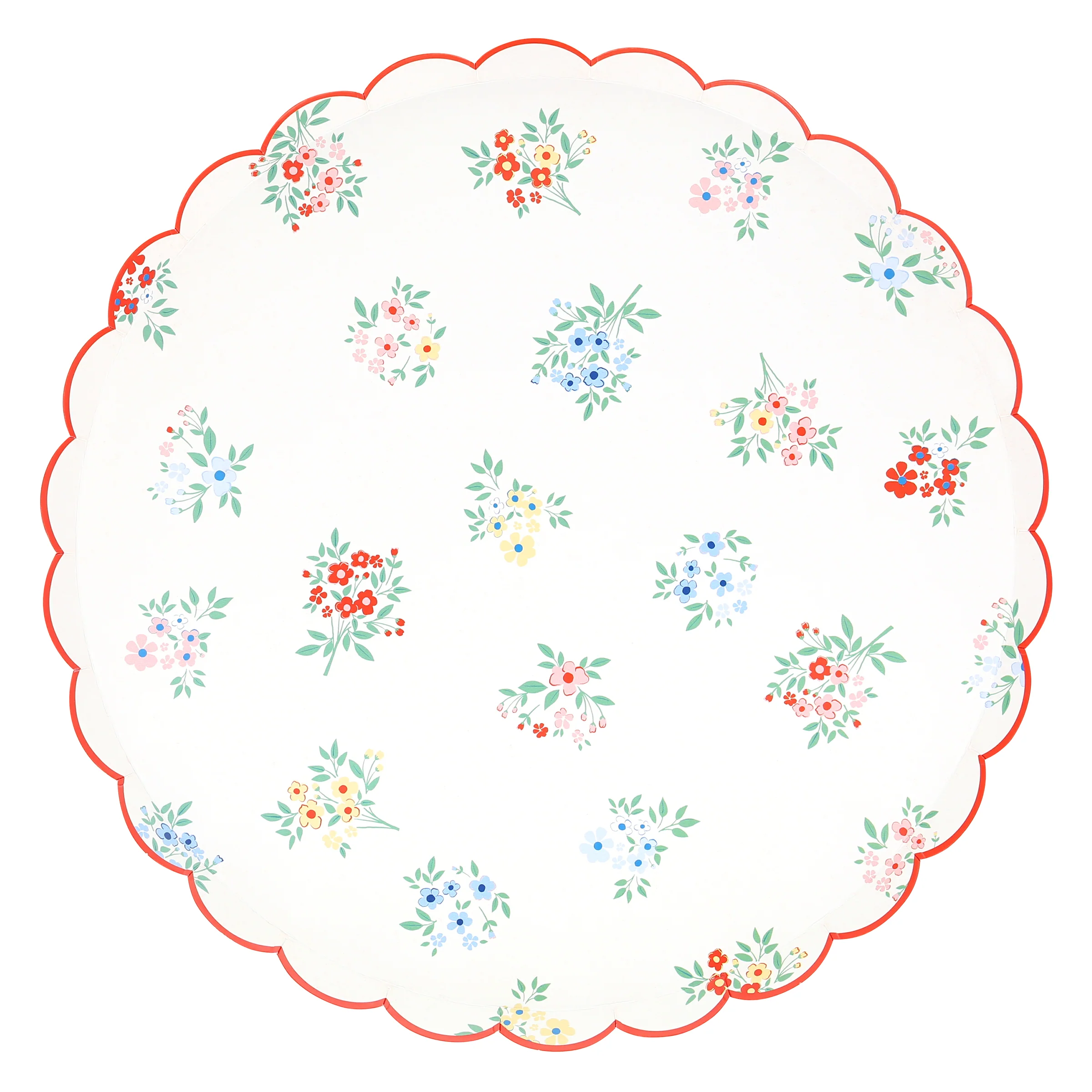 Ditsy Posy Scalloped Dinner Plates (x 8) - Image 5