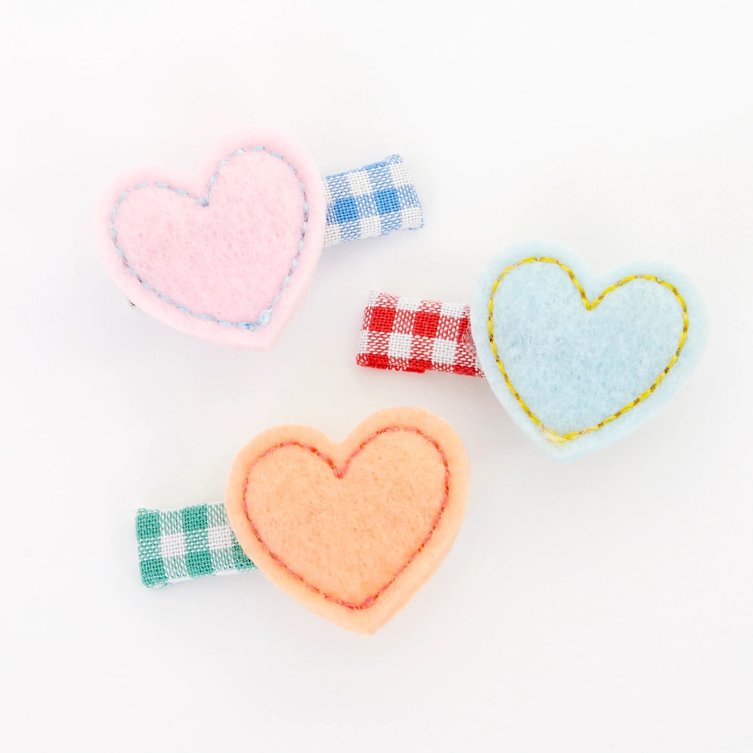 Felt Heart Hair Clips (x 6) - Image 3