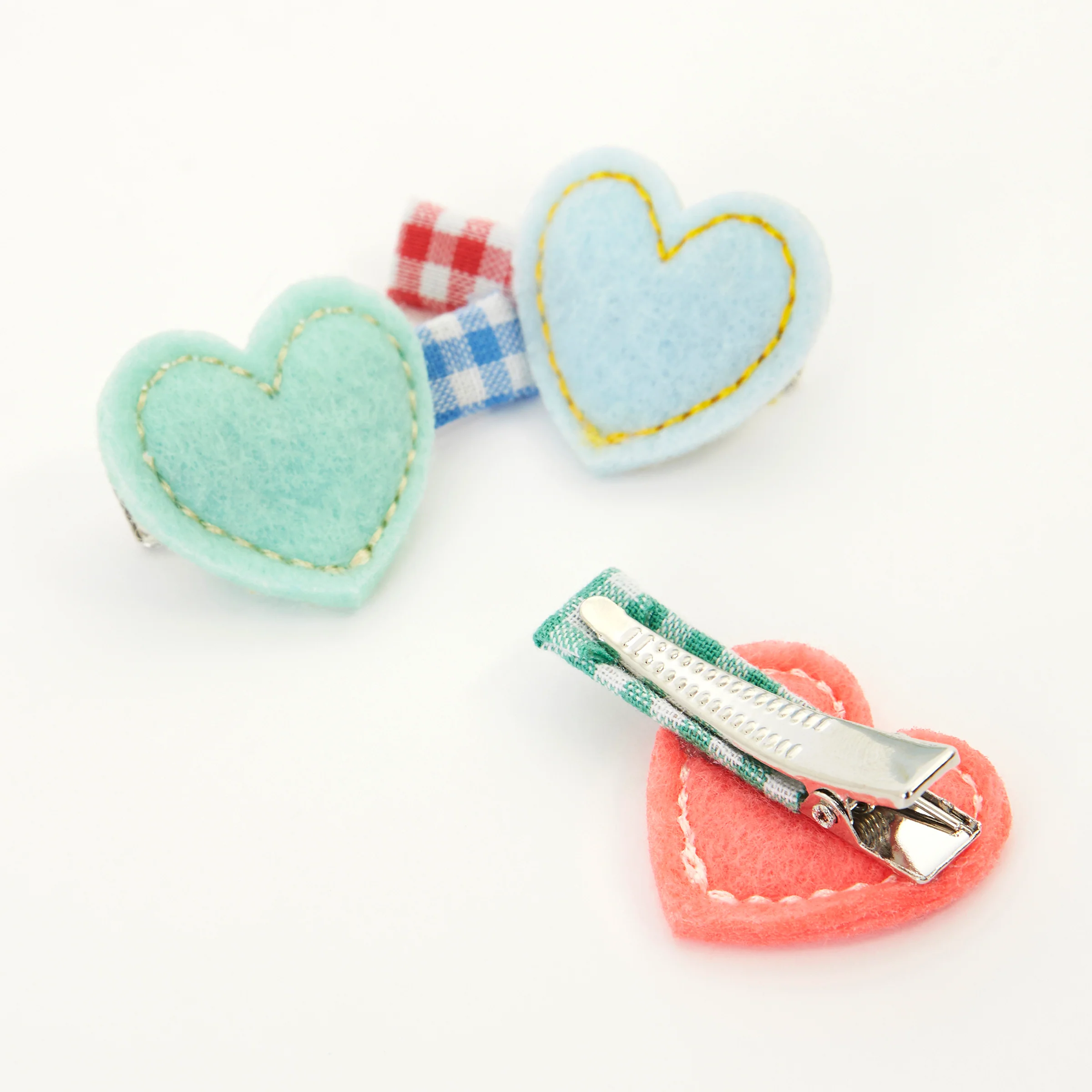 Felt Heart Hair Clips (x 6) - Image 4