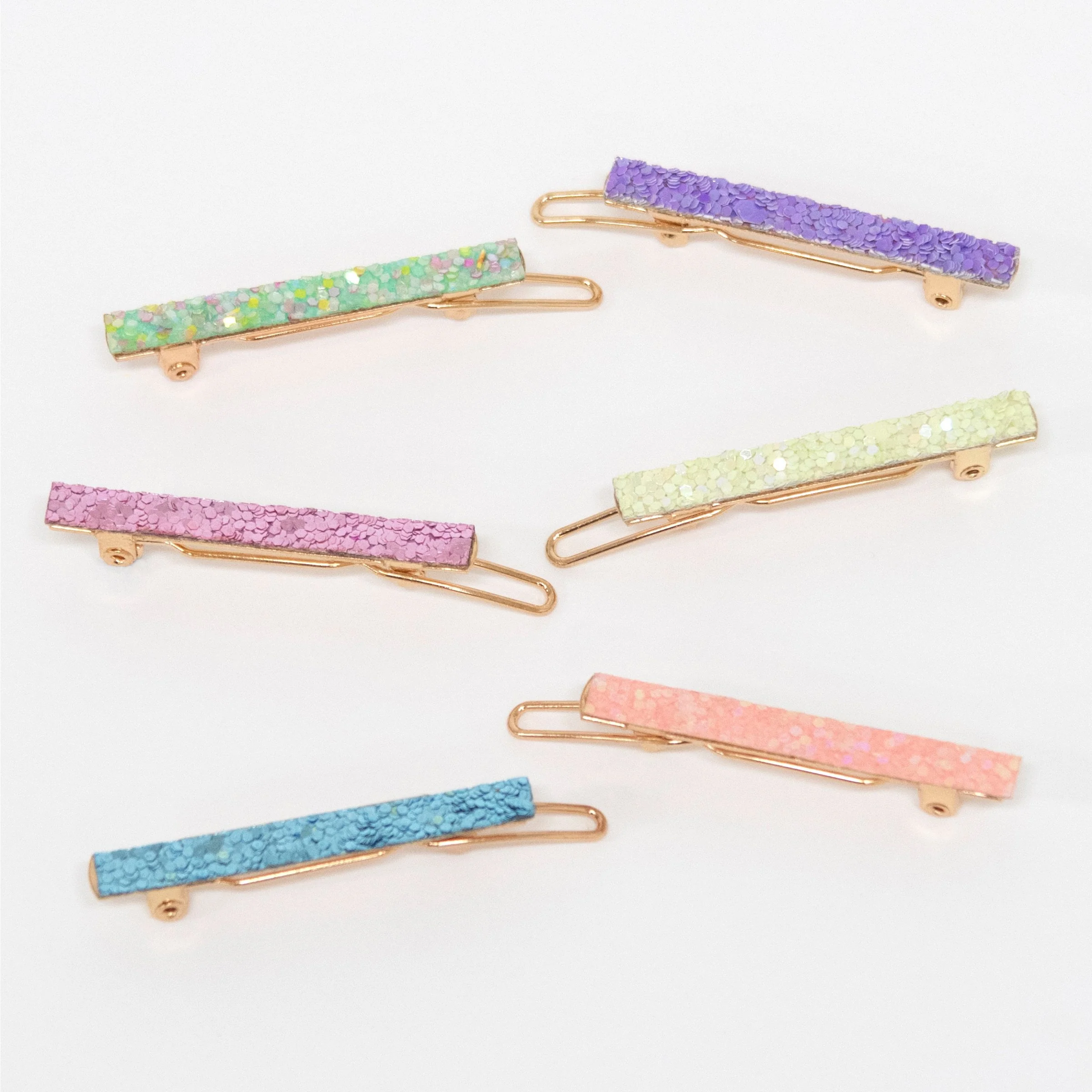 Glitter Rainbow Hair Clips (x 6) - Image 3