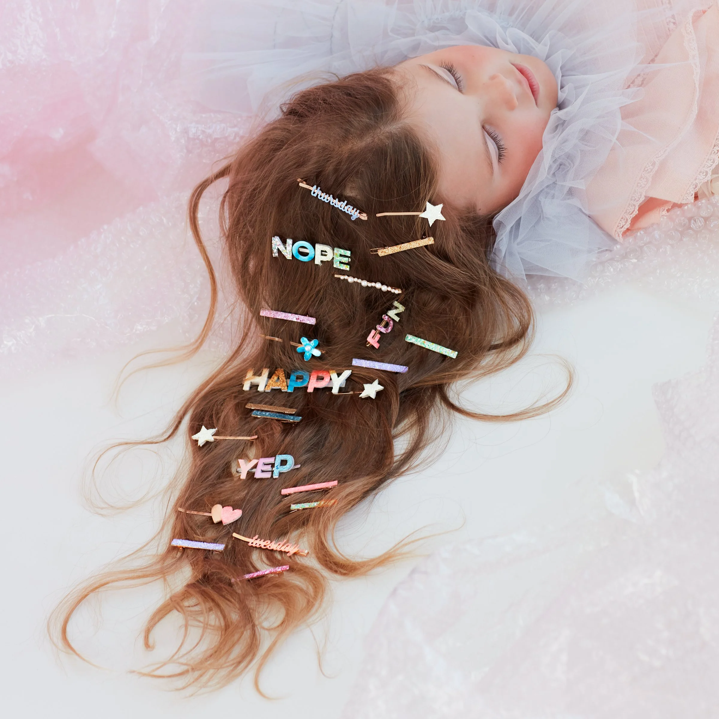 Glitter Rainbow Hair Clips (x 6) - Image 5