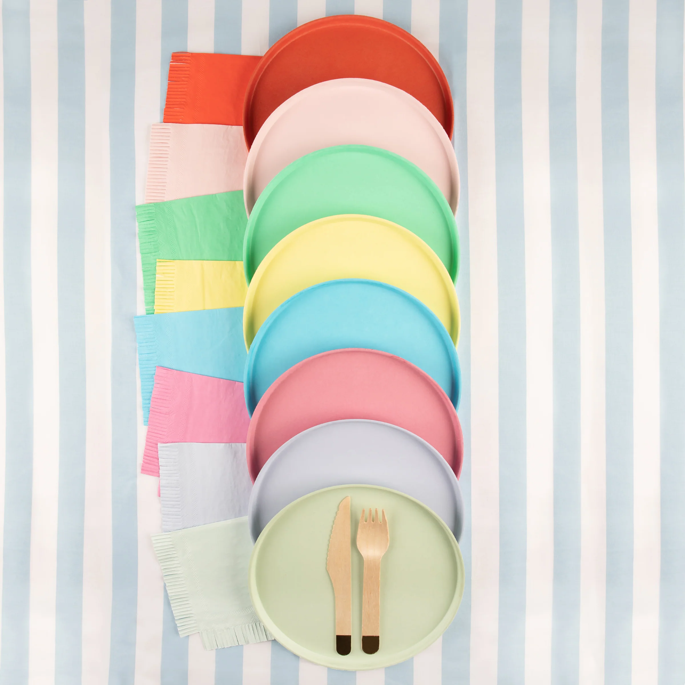 Large Bright Mix Compostable Plates (x 8) - Image 3