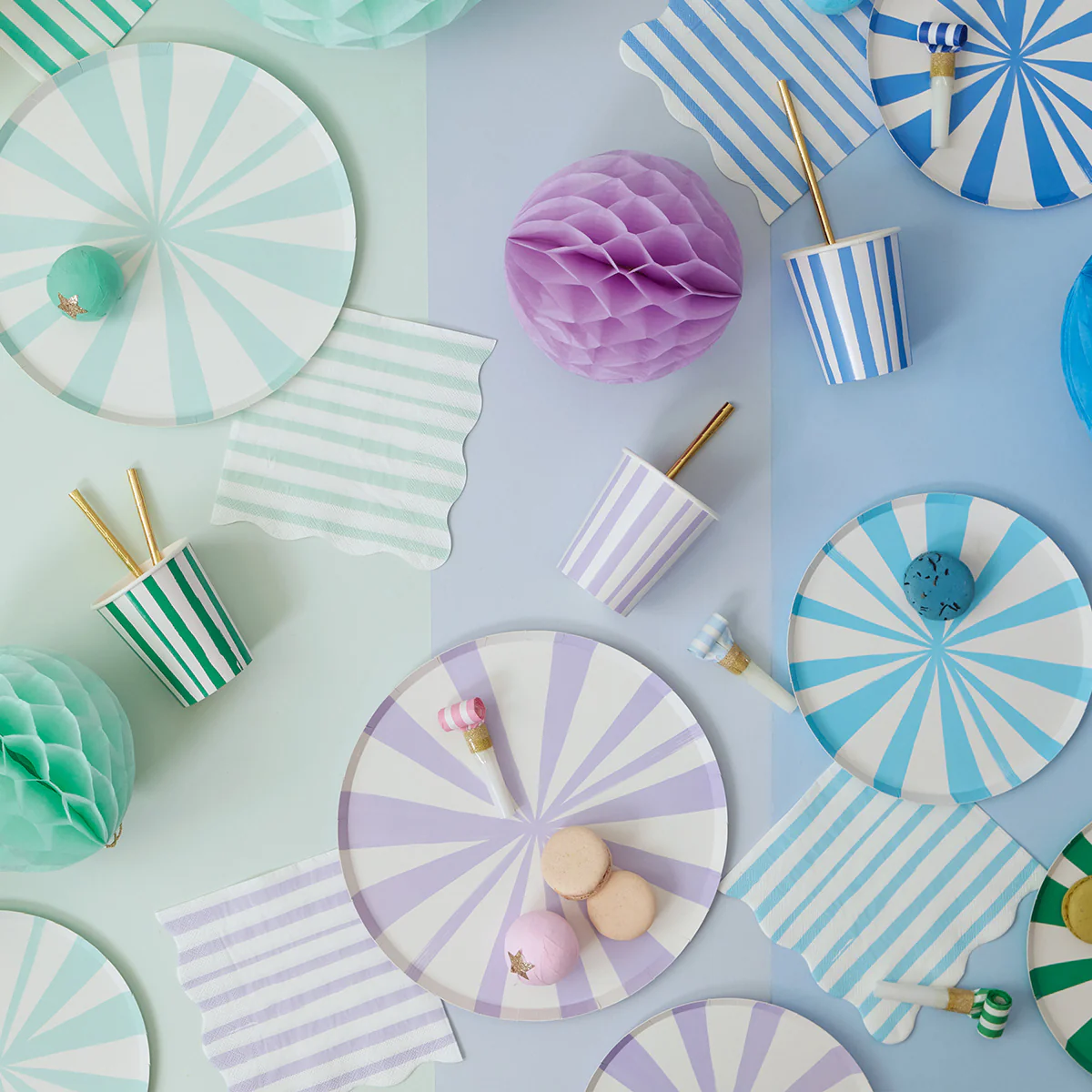 Mint Stripe Dinner Plates (x 8) - Image 3