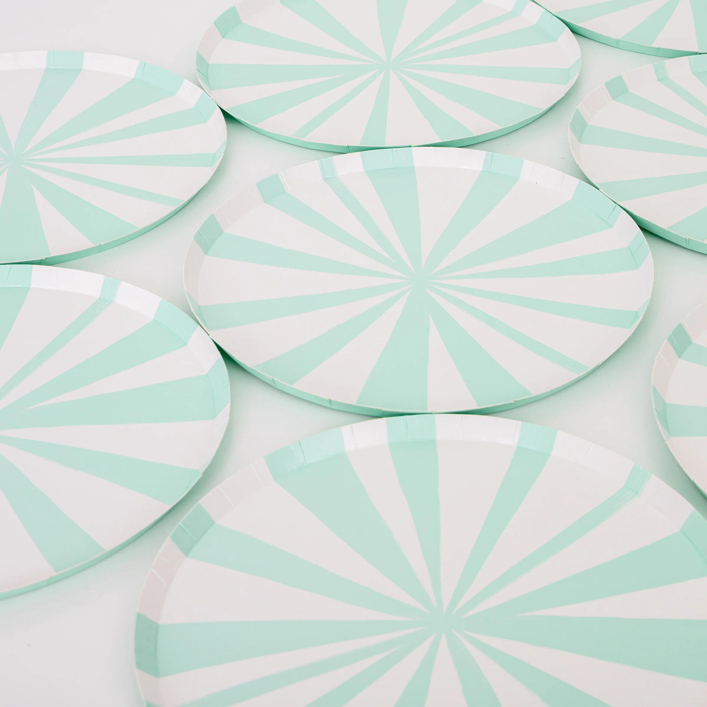 Mint Stripe Side Plates (x 8) - Image 4