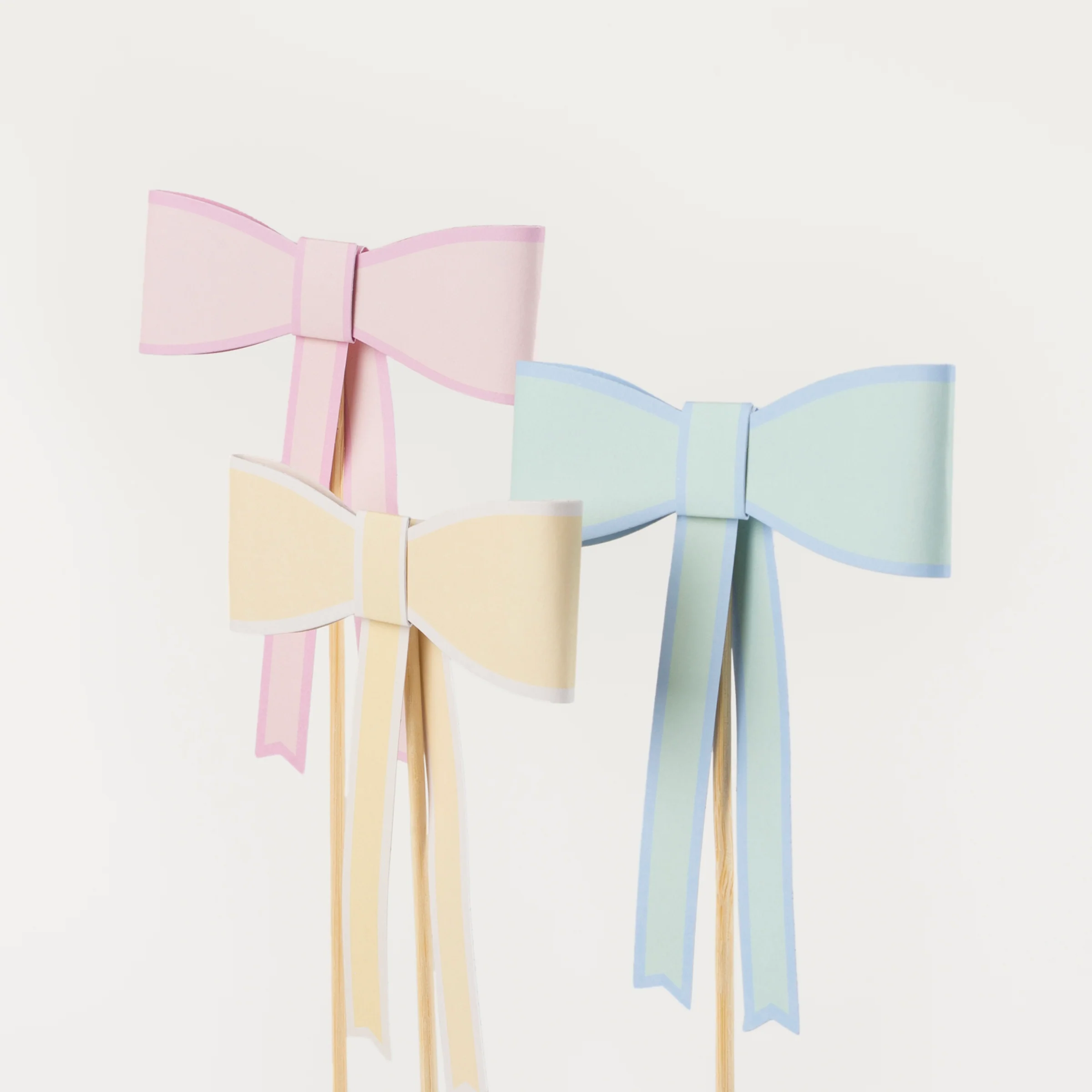 Pastel Bow Cake Toppers (x 3) - Image 3