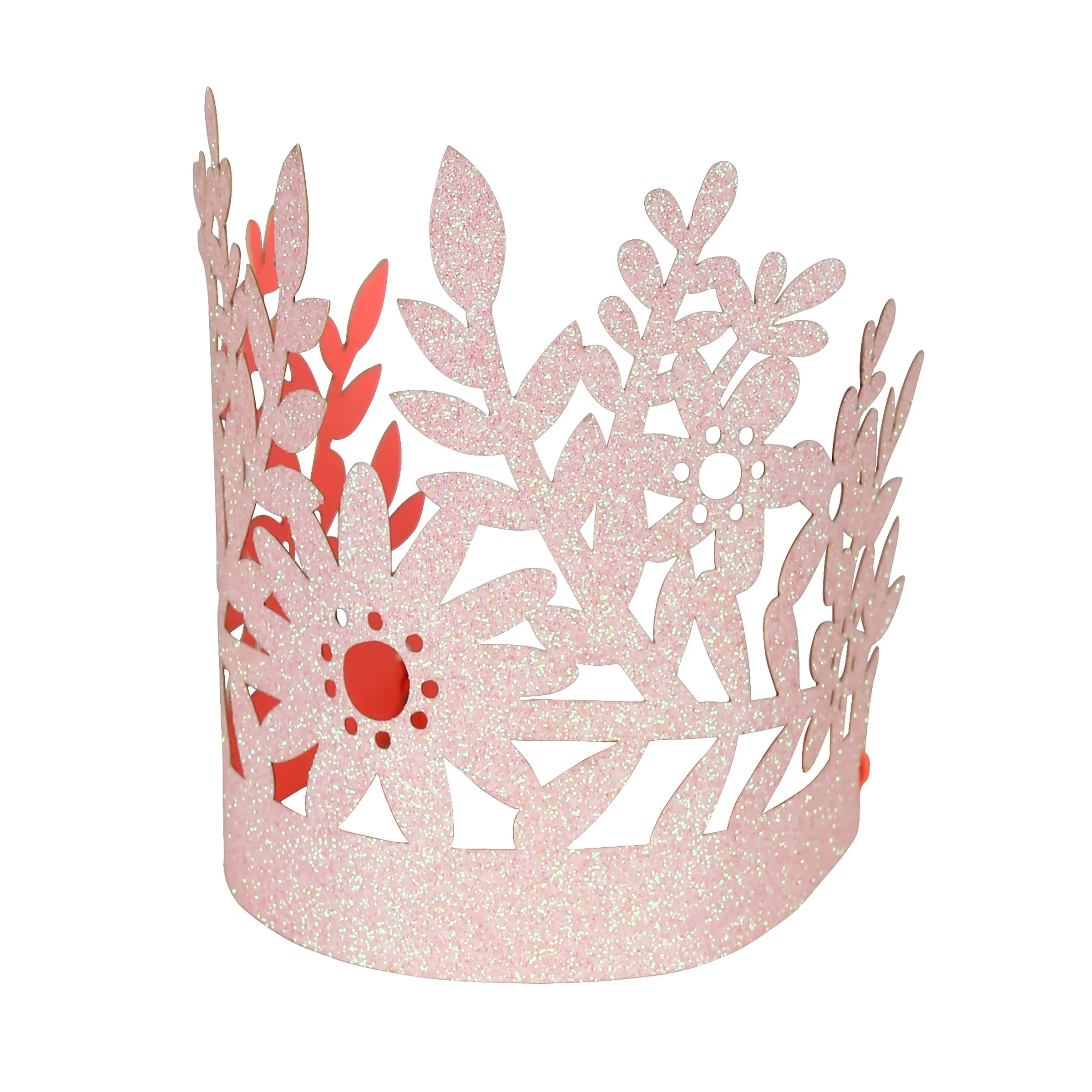 Pink Glitter Party Crowns (x 8) - Image 5