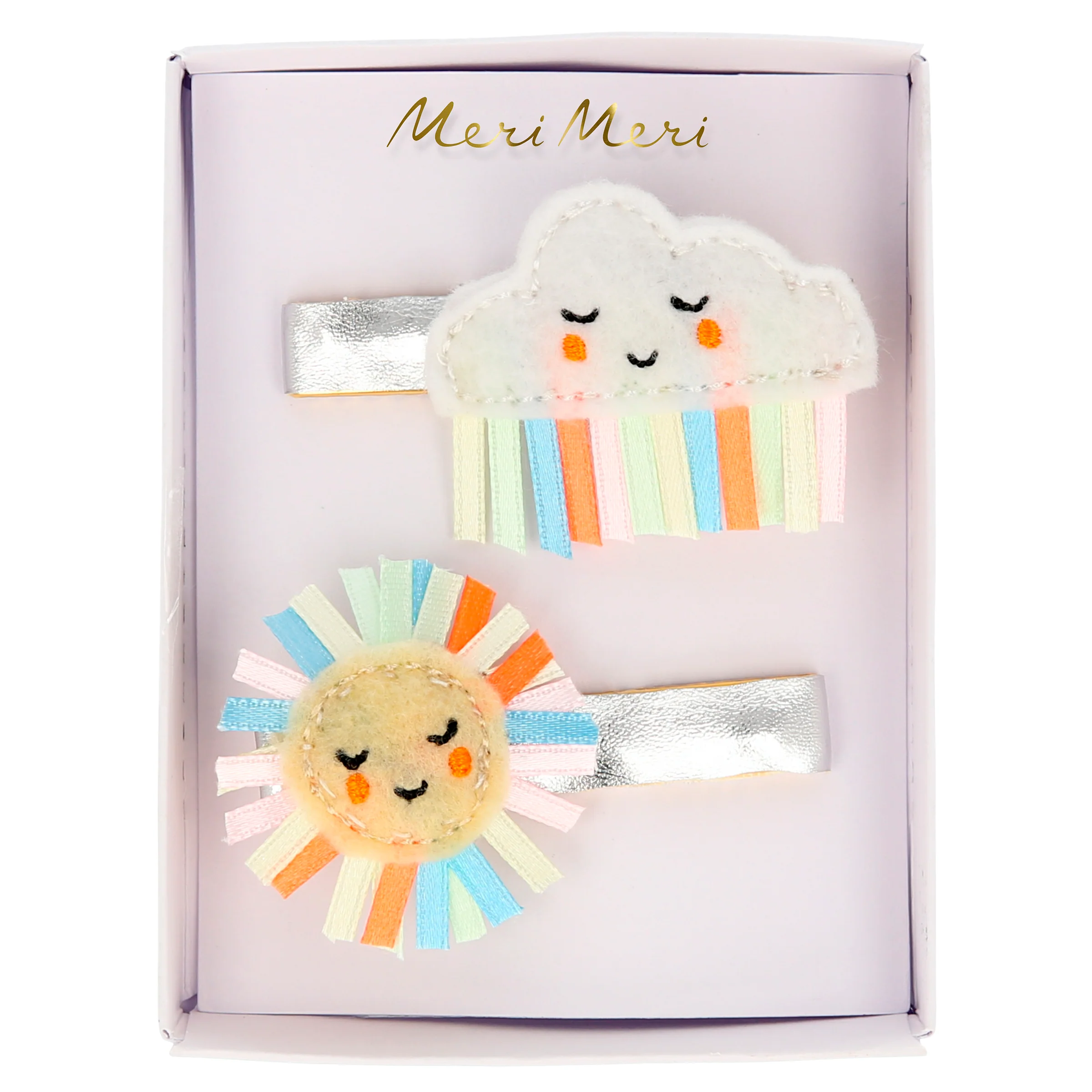 Rainbow Sun & Cloud Hair Clips (x 2) - Image 3