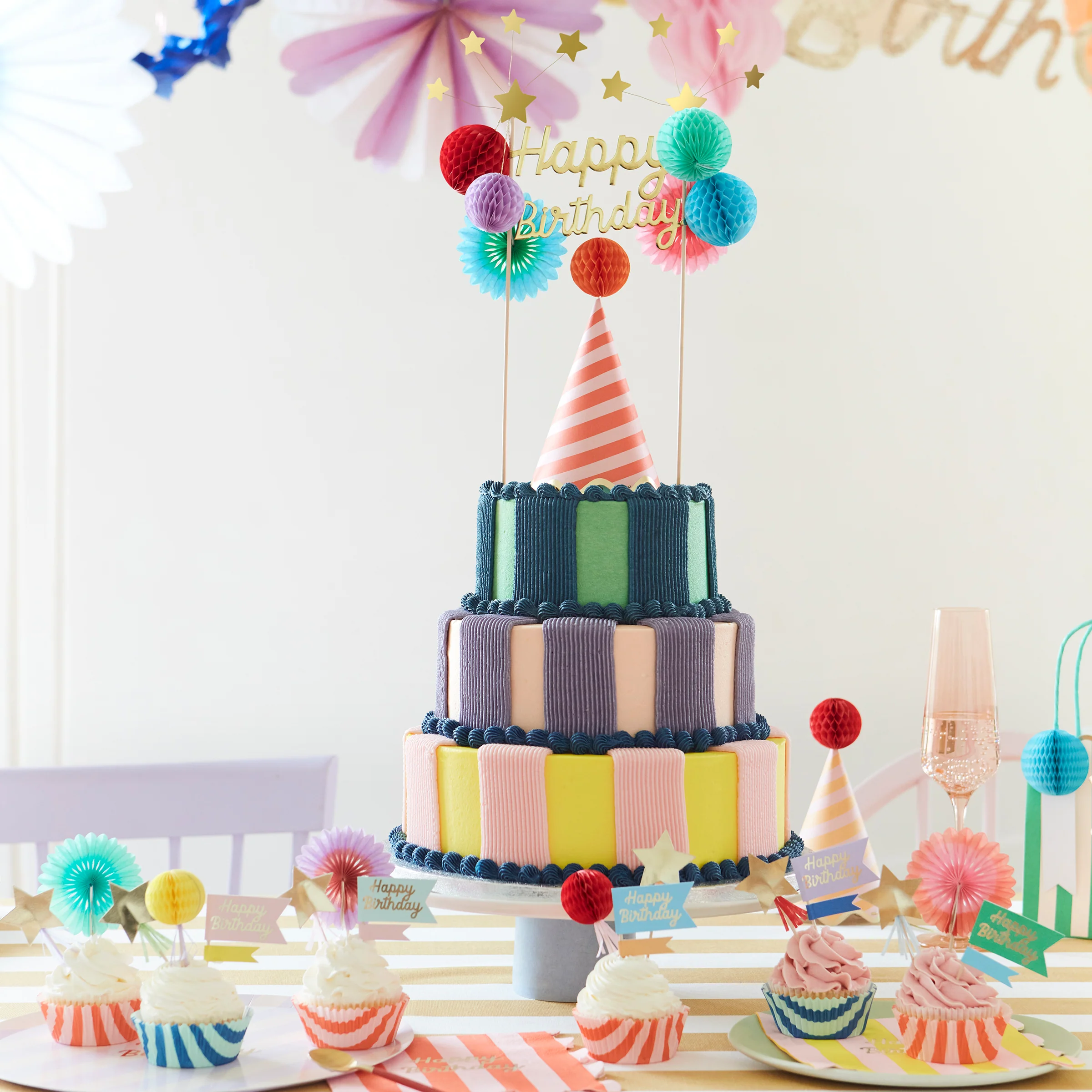 Stripe Party Cupcake Kit (x 24 toppers) - Image 3